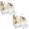 Makeup Organizer with Drawers, Cosmetic Storage for Dresser Vanity and Bathroom Countertop, Beauty Holder for Lipstick Brush, Skincare Organizer for Vanity, Cosmetic Display Case (White-2P)